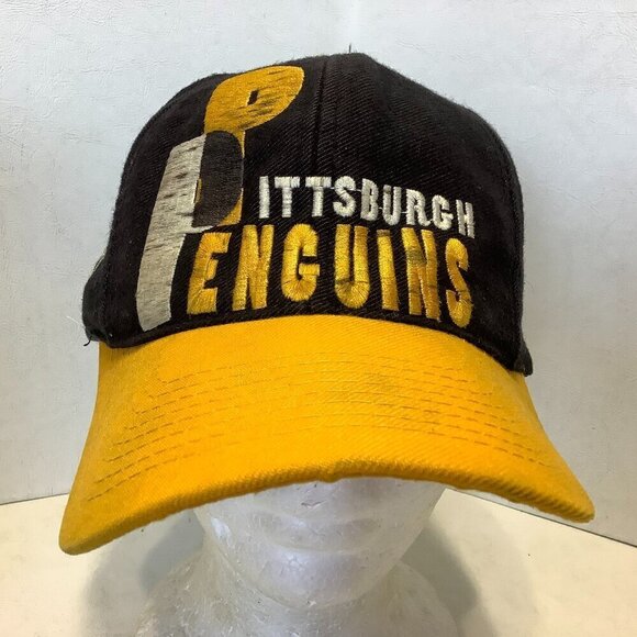 Vintage Pittsburgh Penguins Snapback Hat AJD Tag SEE PICS - Picture 1 of 10